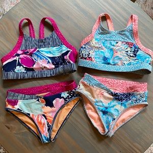 ☀️Girls ATHLETA bathing suits! Tops size medium 8/10, bottoms size small 6/7
